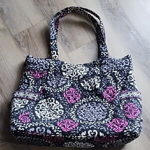 Vera Bradley Black and Pink Patterned Tote